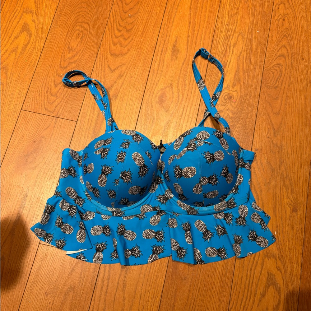Torrid Blue Pineapple Bikini Top